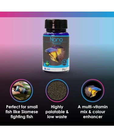 Pro-f Nano Tropical Freshwater Fish Food Nano Aquarium Fish Food Floating and Sinking Granules Nutritious Fish Food 45 g - Buy Online on GoSupps.com
