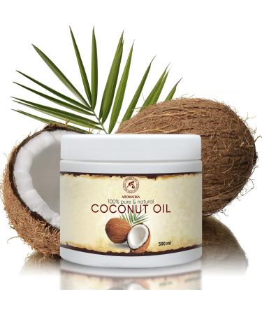 Coconut Oil 500ml - Pure Cold-Pressed Cocos Nucifera from Indonesia | Natural Body Butter & Hair Care - Buy Online on GoSupps.com