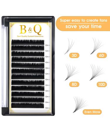 Shop Self-Fleed Eyelash Extensions - .03 .07 .10 Easy Fan Volume Lashes - C D Curl Individual 12mm Black - Buy Online on GoSupps.com