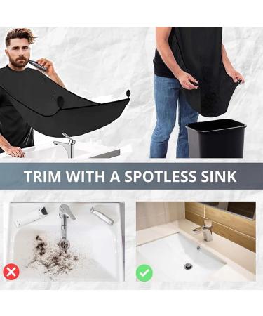 Black Beard Apron Beard Catcher Shaving Trimming & Beard Catcher Waterproof Non-Stick Combing Cloth with 2 Sucker Hooks Hair Clippings Catcher & Grooming Cape Apron Best Gift for Men Made for Men - Buy Online on GoSupps.com