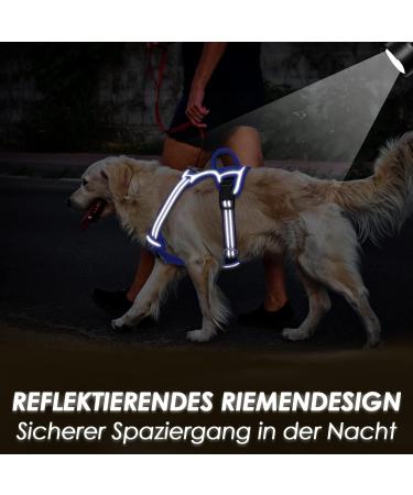 Eyin Dog Harness for Large Dogs - Adjustable Breathable Reflective & Padded - Front Handle for Training (Light Blue L: Neck 42-60cm Chest 47-86cm) - Buy Online on GoSupps.com