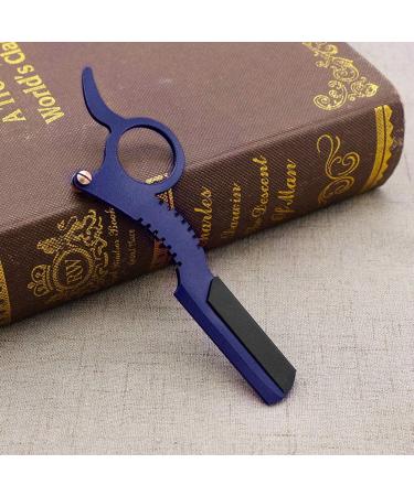 Buy Sonew Retro Barber Razor for Men - Straight Edge Wooden Handle Replaceable Blades & Beard Styling Set (Blue) - International Shipping Available - Buy Online on GoSupps.com