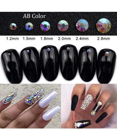 EBANKU 120Pcs Crystal Glass AB Rhinestones & 1728 Pcs Mix Flatback Crystals Set for Nail Art Craft | Includes Tweezers, Wax Pens, Nail Files - 3D Decorations & Gems - Buy Online on GoSupps.com
