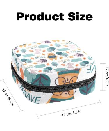 Portable Period Kit Bag for Girls | Forest Animals Life Pattern | Feminine Product Pouch for Pads and Tampons | Multicoloured - Buy Online on GoSupps.com