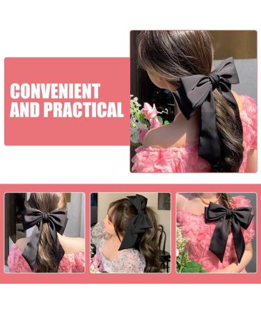 Beaupretty Black Hair Bow Clips Satin Hair Bows Large Hair Bow Clips Big Bow Barrettes Bow Hair Clips Hair Bows for Women Girls for Christmas New Year Daily Wear - Buy Online on GoSupps.com