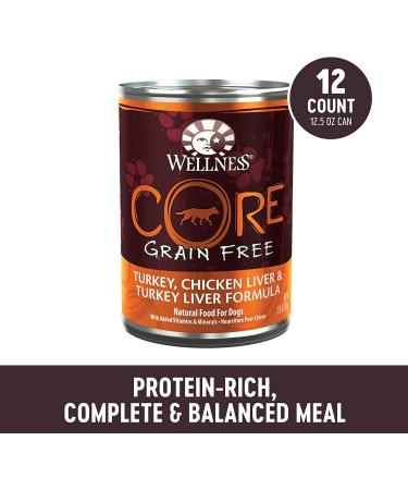 Wellness CORE Grain-Free Canned Dog Food - Turkey & Chicken, 12.5 oz (Pack of 12) - Buy Online on GoSupps.com
