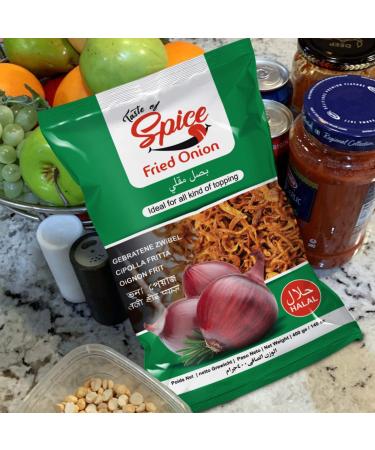 Taste of Spice Fried Onions 14oz (Pack of 2) - Crispy Fried Shallots | Gluten Free, Organic, Vegan, Non-GMO - Buy Online on GoSupps.com