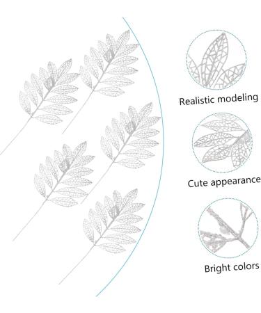 Abaodam 5pcs Christmas Simulated Leaves Gold Dining Table Christmas Glitter Stems Creative Pendant Bride Silver 41x20x0.1cm - Buy Online on GoSupps.com