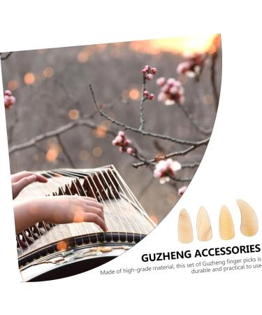 8 Pcs Guzheng nail pieces guzheng practice tools guzheng finger picks guitar thumb picks lute instrument kids musical Durable Guzheng Supplies child horns meter aldult 2.5X1.2X0.1CM Light Yellow 02 - Buy Online on GoSupps.com