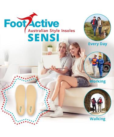 FootActive Sensi Insoles for Sensitive Feet - Comfort for Heels & Balls - Size 44/45 EU - Beige - Buy Online on GoSupps.com