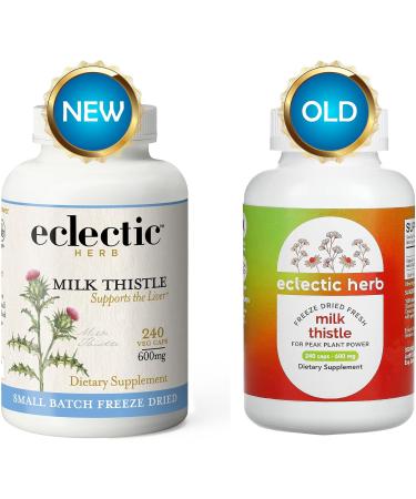 Eclectic Institute Raw Fresh Freeze-Dried Milk Thistle 600 mg 240 Non-GMO Veg Caps - Buy Online on GoSupps.com