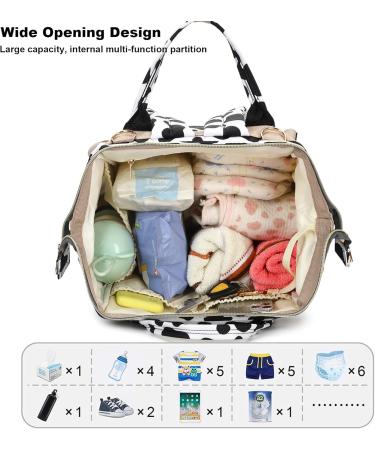 Mimfutu Baby Diaper Backpack - Stylish Cow Print Diaper Bag for Moms | International Shipping Available - Buy Online on GoSupps.com