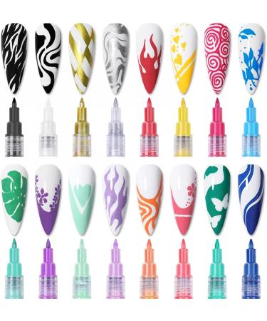 WATERPROOF Nail Pen: Long-Lasting DIY Abstract Lines Painting Pen - Quick Dry, Portable Tip - 2.5ml #14 One Size - Buy Online on GoSupps.com