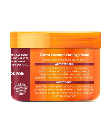 Cantu Coconut Curling Cream for Natural Hair 12 oz - Shea Butter Infused - 1 Pack - Buy Online on GoSupps.com