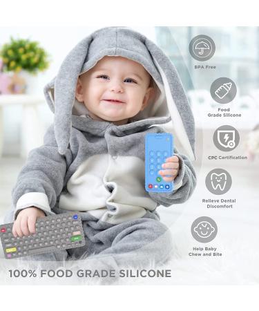 JIECH Remote & Phone Teether Toys for Babies | BPA-Free Silicone Teething Toys - Buy Online on GoSupps.com