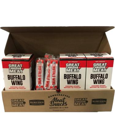 Hot Buffalo Wing Chicken Sticks Bulk Box 72 x 25g by Great Canadian Meat Meat Stick Snacks Bulk Pepperoni Sticks Box for Carnivores. Perfect for Snacking Gluten Free High in Protein - Buy Online on GoSupps.com