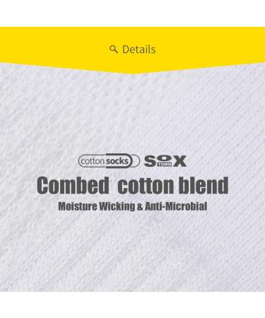 SOX TOWN Men's Moisture Wicking Combed Cotton Crew Socks White 10-13 - Buy Online on GoSupps.com