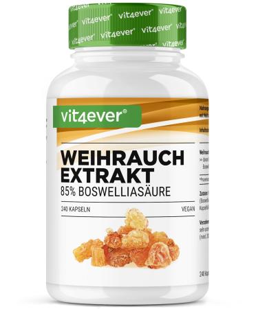 vit4ever Extrait d encens - 240 g lules v ganes - 1000 mg par portion quotidienne - Avec 85% d acides boswelliques issus de v ritable Boswellia serrata indien - Hautement dos & qualit premium