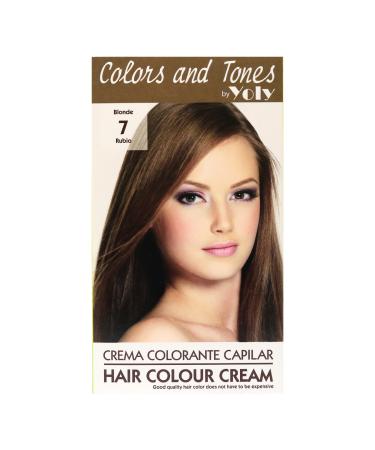 Yoly Color and Tones Permanent Hair Color Cream - 7 Blonde - Classic & Radiant Shade - Long-Lasting Brilliance - Easy Application 1 Ounce (Pack of 1)