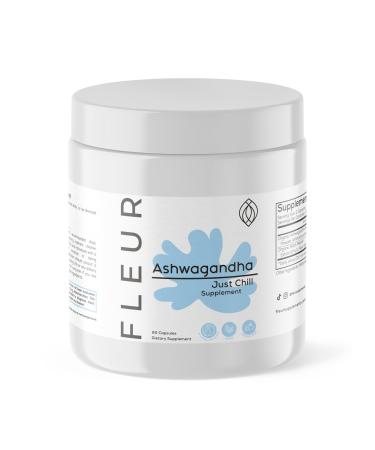 FLEUR Organic Ashwagandha Capsules 1000mg with Black Pepper for Stress Energy & Focus Support 60 Vegan Non-GMO Gluten-Free Capsules High-Potency Ashwagandha Supplement