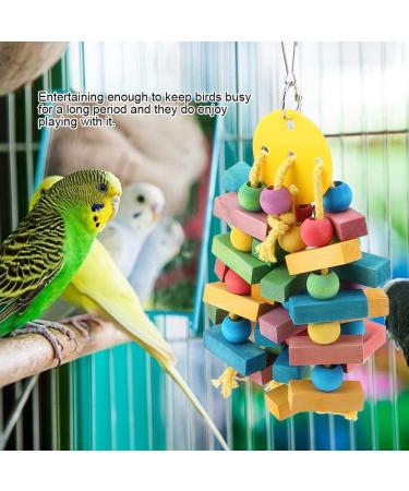Colorful Vogel-Kachzeug: Hanging Wooden Pearl Toy for Parrots - Chewing Blocks & Swing for African Grey Amazon Cockatoo & Budgies - Buy Online on GoSupps.com