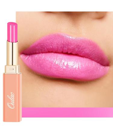 Oulac Moisturizing Shine Pink Lipstick 2 in 1 Glossy Bright Pink Tinted Lip Balm - 15Girl's Power Bright Pastel Pink - 0.07Oz