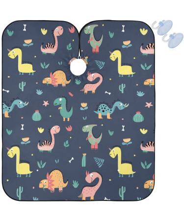 visesunny Barber Cape Funny Cartoon Dinosaur Cactus Floral Polyester Hair Cutting Salon Cape Apron Anti-Static Haircut Water-Resistant Shaving Cloth Beard Shaving Bib Hairdressing Cape Multi7 Large