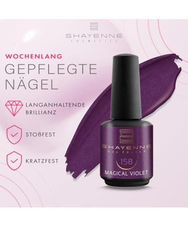 SHAYENNE Made in Germany Shellac Gel Nail Polish 15 ml for UV LED Lamp | 158 Magical Violet Purple | Gel Nail Polish for UV Nail Lamp | LED Nail Polish Gel Polish Nail Gel - Buy Online on GoSupps.com