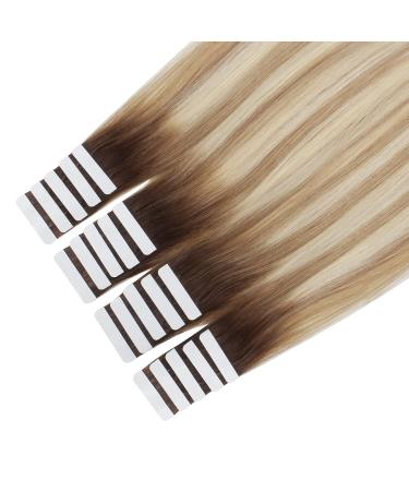 Buy Sixstarhair Tape In Hair Extensions - Real Hair 20 Pieces 50g Silky Smooth 55cm #3/8/613 Invisible and Rooted International Shipping Available - Buy Online on GoSupps.com