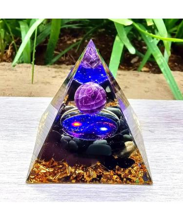 Ycyinycheng 6cm Crystal Energy Tower Orgone Pyramid - Healing Throat Chakra Stress Relief Stone of Courage - Reiki Chakra Crushed Stone for Relaxation - Buy Online on GoSupps.com