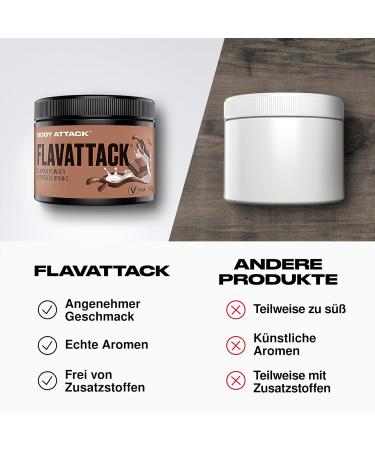 Body Attack Flavattack Double Choc Brownie Powder 250g - Gluten-Free Palm Oil & Aspartame Free Ideal for Baking Hot & Cold Drinks - Premium Quality from Germany - Buy Online on GoSupps.com