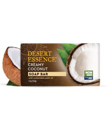 Desert Essence Creamy Coconut Soap Bar - 5 oz Natural Skincare - Buy Online on GoSupps.com