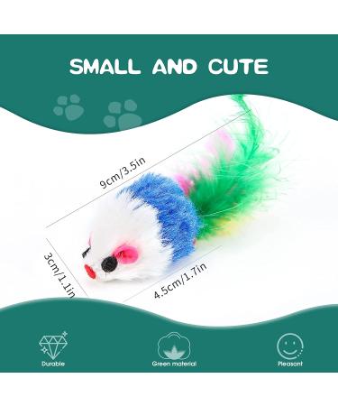 FYNIGO Cat Mouse Toys - 17 Pack Interactive Rattle Set for Indoor Cats and Kittens - Assorted Color Catnip Toys with Feather Tail - Buy Online on GoSupps.com