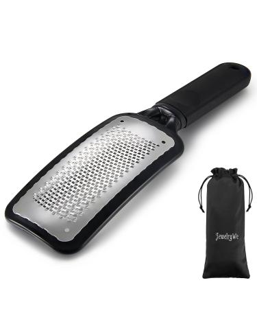 Jewelrywe colossal stainless steel footfire foot file rasp pedicure kallus remover corneal file horn skin remover hornhaut trashes feet care tool black