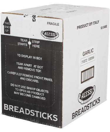 Alessi Garlic Breadsticks 4.4oz (Pack of 10) - Authentic Italian Crispy Sticks with Extra Virgin Olive Oil - Low Fat Snack Option - Buy Online on GoSupps.com