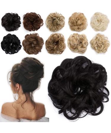 Tess hair part dutt black hair tie with hair wavy Small hair knot updos cheap hair extension extensions for women 30g 30 g black black