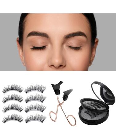 FunnAura 8Pairs Reusable Magnetic Eyelashes Natural Look Waterproof False Lashes Magnetic No Glue with Applicator(Black) - Buy Online on GoSupps.com