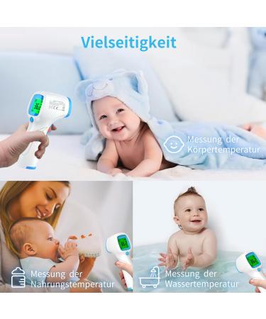 BERKEMED Contactless Infrared Thermometer - Baby Child & Adult Fever Measurement - Accurate LCD Display Fast Results Digital Thermometer - Buy Online on GoSupps.com