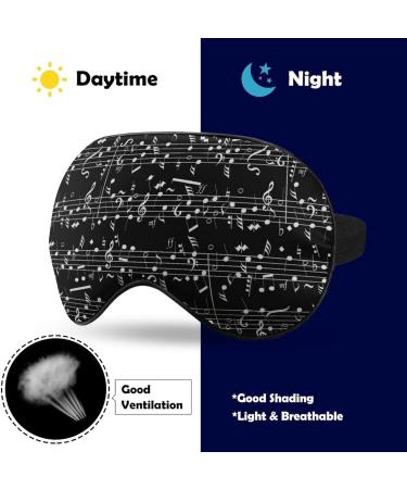 Musical Notes Sleep Mask - Adjustable Blindfold for Sleeping, Blocking Light - Ideal for Night, Travel, Nap - Men, Women - Buy Online on GoSupps.com