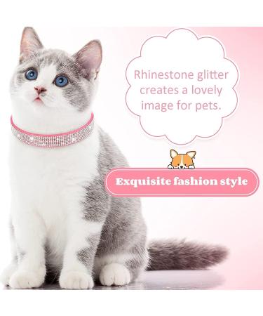 TSKDKIT Puppy Collar for Cat Small Dog Collar Cute Rhinestone Pet Collar Sparkling Cat Collar Soft Leather Pet Collar(M Pink) - Buy Online on GoSupps.com