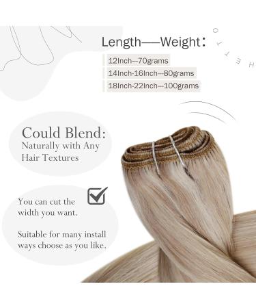 Shop Hetto Remy Real Hair Extensions | #18/613 Ash Blond | 12 Inch 70g - Perfect for a Natural Look! - Buy Online on GoSupps.com