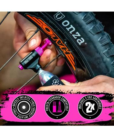Muc-Off CO2 Inflator Kit - Presta & Schrader Compatible Pump for Mountain Bikes - Buy Online on GoSupps.com