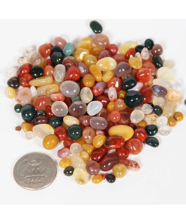 Orientrea 1.1lb Natural Mixed Color Agate Tumbled Chips | Healing Crystals Multicolor Agate for Positive Energy - Buy Online on GoSupps.com