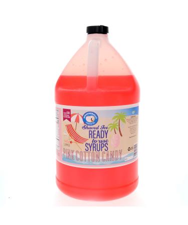 Pink Cotton Candy Ready to Use Shaved Ice or Snow Cone Syrup Gallon (128 Fl. Oz)