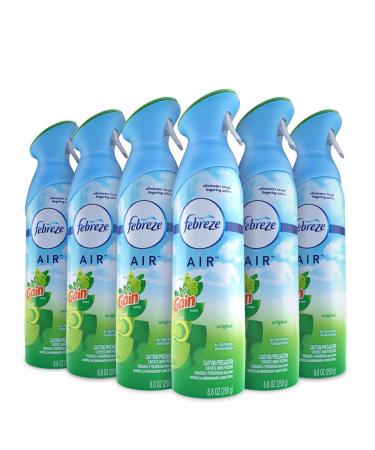 Febreze Air Freshener and Odor Eliminator Spray, Gain Original Scent, 8.8 Oz (Pack of 6)