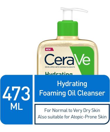 CeraVe Hydrating Foaming Oil Cleanser with Squalane and Ceramides - 473 ml (Pack of 1) - Buy Online on GoSupps.com
