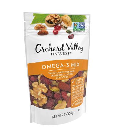 Orchard Valley Harvest Omega-3 Mix - Walnuts, Cranberries, Almonds, Pistachios - 2 Ounce Bags, Gluten Free, Non-GMO, No Artificial Ingredients - Buy Online on GoSupps.com
