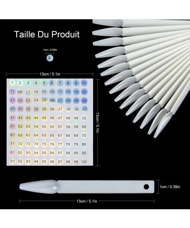 Nail Art Tips Ring Sticks - 100 Pieces Nail Polish Display with Number Stickers for DIY Nail Art & Studios - Buy Online on GoSupps.com