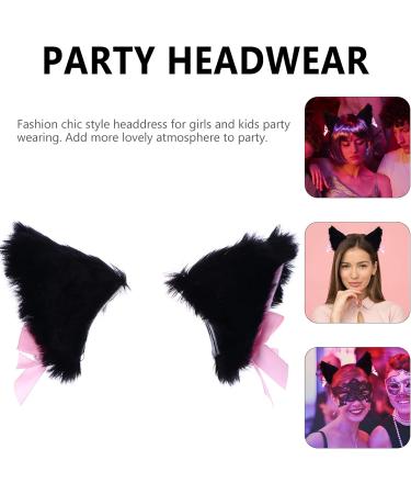 FRCOLOR 1 Pair Cat Ear Barrettes Plush Cat Ear Hair Clips Cute Animal Hair Pins Accessories for Cosplay Costume Party Style 3 As Shown 3 - Buy Online on GoSupps.com