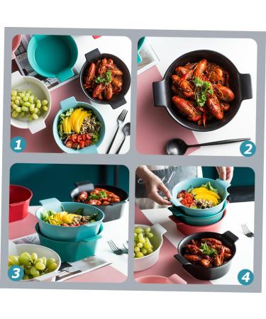 Alipis Soup Double Tableware Dessert Noddle Salad Ceramic Home Fruit Bowl Kitchen Large Capacity Container Black 23X19X7.7CM - Buy Online on GoSupps.com